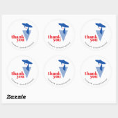 グラマーエレガントガールモダンブルーポシュマークサンキュー ラウンドシール (シート)