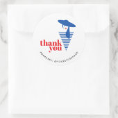 グラマーエレガントガールモダンブルーポシュマークサンキュー ラウンドシール (バッグ)