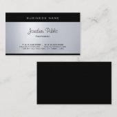 グラマーエレガントシルバーハモダンンドスクリプトフォント 名刺 (正面/裏面)