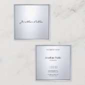 グラマーエレガントシルバープロフェッショナルプレモダンイン スクエア名刺 (正面/裏面)