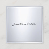 グラマーエレガントシルバープロフェッショナルプレモダンイン スクエア名刺 (正面)