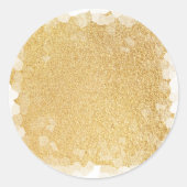 グラマーエレガントフェイク金ゴールドグリッター空白のテンプレート ラウンドシール (正面)