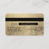 グラマーエレガントブラック金ゴールドラグジュアリークレジットカードロゴ 名刺 (裏面)