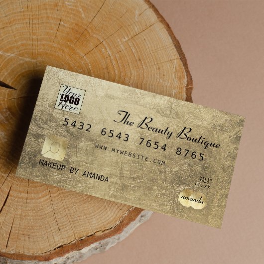 グラマーエレガントブラック金ゴールドラグジュアリークレジットカードロゴ 名刺