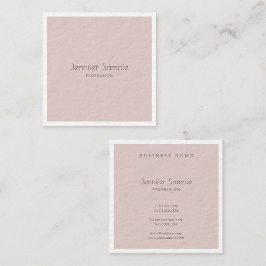 グラマーエレガントモダンデザインラグジュアリーテンプレート スクエア名刺 (正面/裏面)