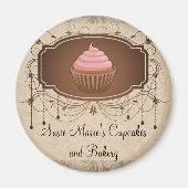 グラマーエレガントモチャダマスクカップケーキデザイン マグネット (正面)