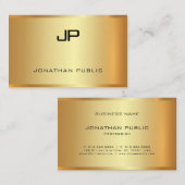 グラマーエレガント金ゴールドルックテンプレートモダントレンディー 名刺 (正面/裏面)
