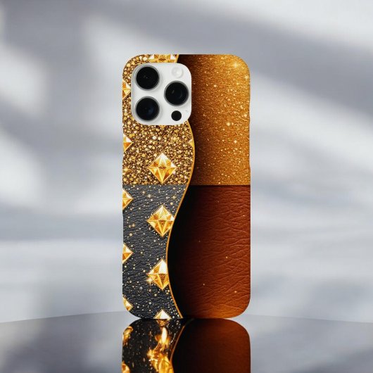 グラマーガード：グリッターを散らした革 Case-Mate iPhoneケース