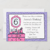 グラマーガールバースデーパーティーの招待 招待状 (正面)