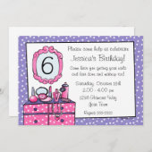 グラマーガールバースデーパーティーの招待 招待状 (正面/裏面)