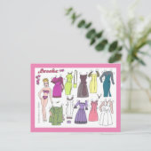 グラマーガールブルック紙ドール葉書 ポストカード (スタンド正面)