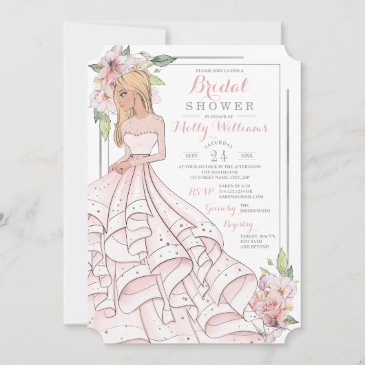 グラマーガール ブライド ブライズシャワー 招待状 (正面)