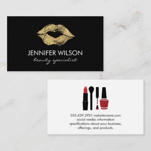 グラマーキスメイクアップと美しい 名刺 (正面/裏面)