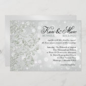 グラマーグリッターラックス結婚《写真》ぼけ味 |シルバー氷 招待状 (正面/裏面)