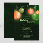 グラマーグリーンウィンターホリデーパーティー 招待状 (正面/裏面)