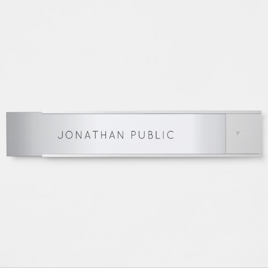 グラマーシルバーエレガントテンプレートシンプル サインプレート (正面)