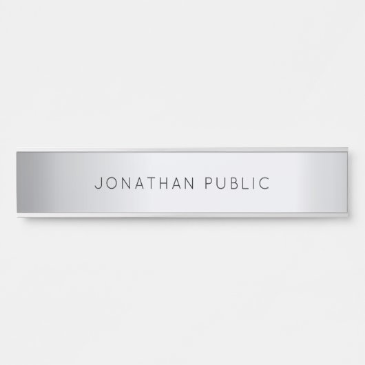 グラマーシルバーエレガントテンプレートシンプル サインプレート (正面)