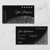 グラマーシルバーグリッターきらめくスパークラグジュアス 名刺 (正面/裏面)
