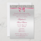 グラマースイート16シフェイクルバーシーキンズピンクボウ 招待状 (裏面)