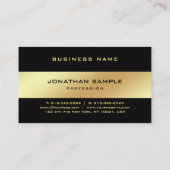 グラマースタイリッシュブラックと金ゴールドプレーンシック・ゴールデン 名刺 (裏面)