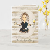 グラマーダイヤモンド誕生日トーストカード カード (黄色い花)