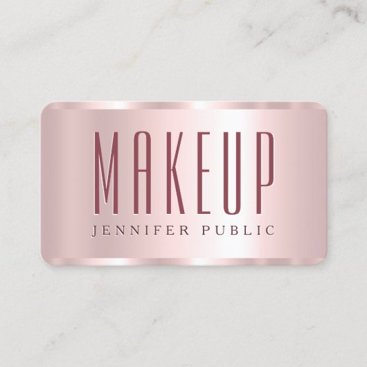 グラマーテンプレートバラ金ゴールドラグジュアリーメイクアップ 名刺 (正面)