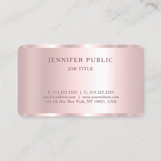 グラマーテンプレートバラ金ゴールドラグジュアリーメイクアップ 名刺 (裏面)