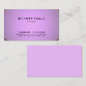 グラマーデザインパープル金ゴールドエリートプレインラグジュアリー 名刺 (正面/裏面)