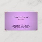 グラマーデザインパープル金ゴールドエリートプレインラグジュアリー 名刺 (正面)