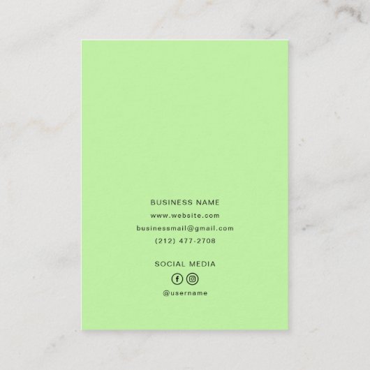 グラマーバスケカスタムロゴシックコレクションオリーブ コーリングカード (裏面)