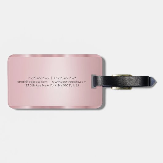 グラマーバラモノグラムの金ゴールドモダンエレガント ラゲッジタグ (裏面横)