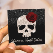 グラマーバラ金ゴールドグリッタースカル美しいサロン&スパ スクエア名刺