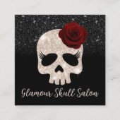 グラマーバラ金ゴールドグリッタースカル美しいサロン&スパ スクエア名刺 (正面)