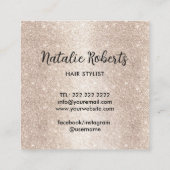 グラマーバラ金ゴールドグリッタースカル美しいサロン&スパ スクエア名刺 (裏面)