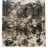 グラマーバラ金ゴールドブロンズ素朴フローラグラム シャワーカーテン (正面)