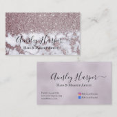 グラマーパープル金ゴールドグリッター大理石グラデーション 名刺 (正面/裏面)
