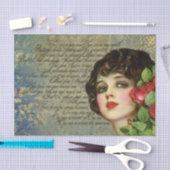 グラマービクトリアンガールw/レッドローズティッシュペーパー 薄葉紙 (クラフト)