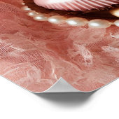 グラマーファッション高級ガーリーコーヒー写真 ポスター (角)