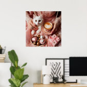 グラマーファッション高級ガーリーコーヒー写真 ポスター (ホームオフィス)