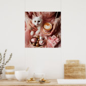 グラマーファッション高級ガーリーコーヒー写真 ポスター (キッチン)