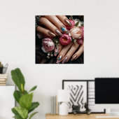 グラマーファッション高級サマー爪、 ネイルアート写真 ポスター (ホームオフィス)