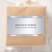 グラマーフェイクシルバーモダンエレガントテンプレート ラベル (インサイチュ)