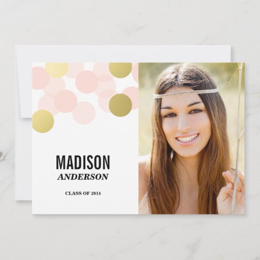 グラマーフェイクフォイル | 卒業パーティー招待状 招待状 (正面)