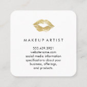 グラマーフェイク金ゴールドグリッターキス スクエア名刺 (裏面)