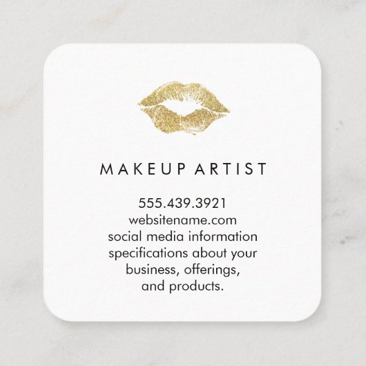 グラマーフェイク金ゴールドグリッターキス スクエア名刺 (裏面)