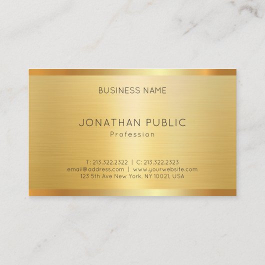 グラマーフェイク金ゴールドプロフェッショナルモダンエレガント 名刺 (裏面)