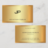 グラマーフェイク金ゴールドモダンテンプレートエレガントトレンディー 名刺 (正面/裏面)