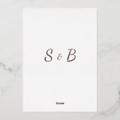 グラマーフレームゴールドフォイル結婚式招待状 箔招待状 (裏面)