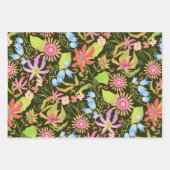 グラマーフローラブラック ラッピングペーパーシート (正面3)