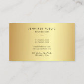 グラマープロフェッショナルエレガントモダンテンプレート金ゴールド 名刺 (裏面)